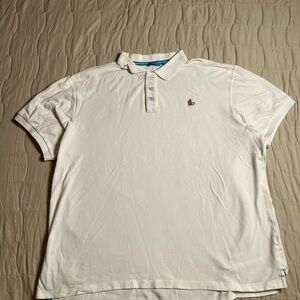 Tori Richard Polo Shirt Mens 2XL White Honolulu Short Sleeve Soft Embroidered